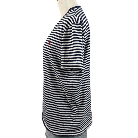 Polo Ralph Lauren Top Women's Large Crew Neck Short Sleeve T-Shirt Logo Stripe - Picture 5 of 12